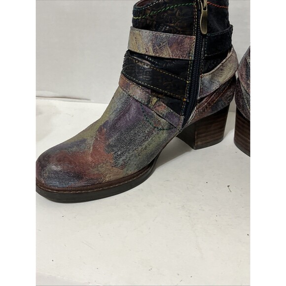 L'Artiste Shazzam Ankle Boots Womens Sz 36 US 6 Multi-Colored Spring Step Zip - Picture 3 of 11